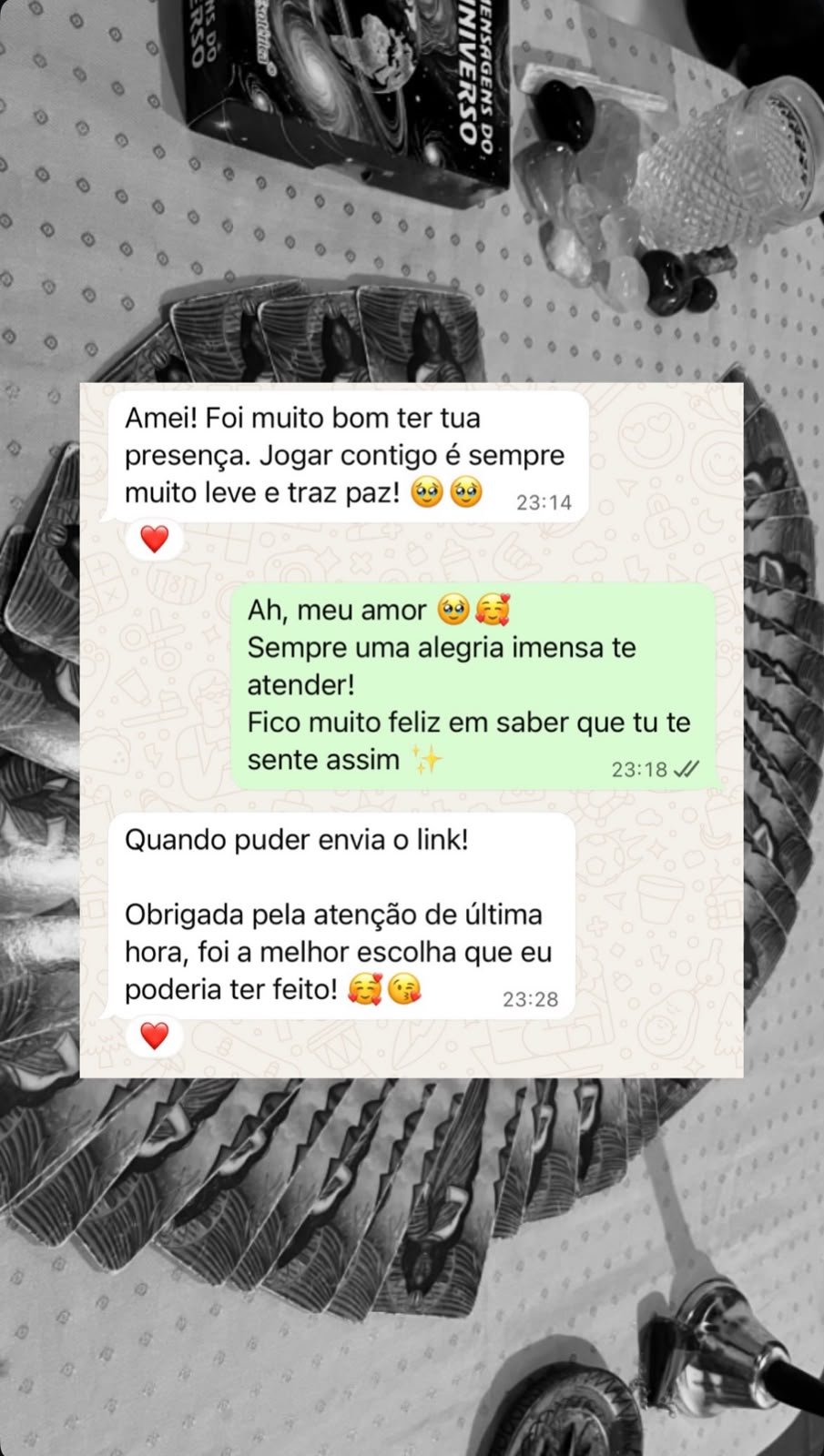 Imagem de depoimento enviada para compartilhar a experiência de atendimento