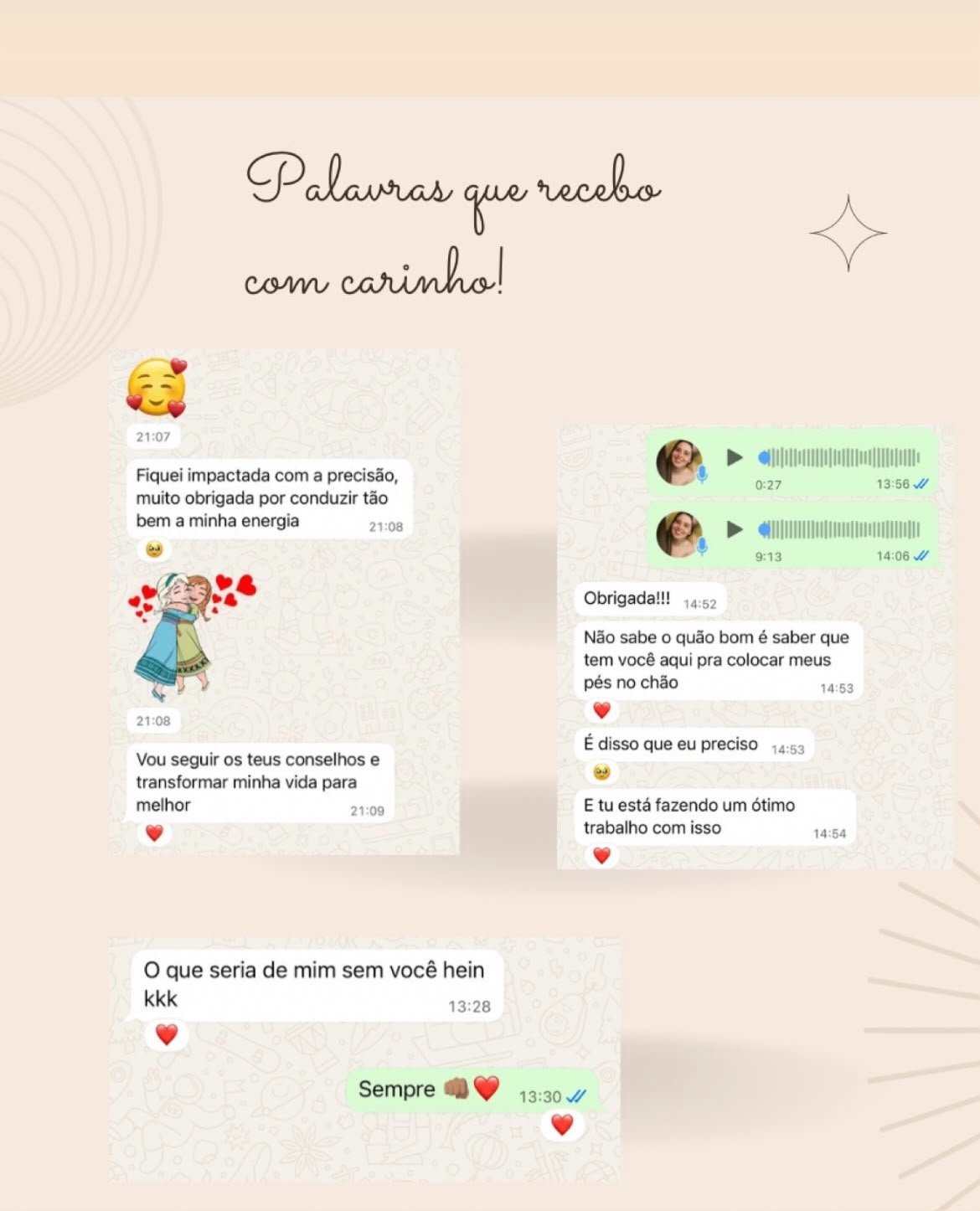 Imagem de depoimento enviada para compartilhar a experiência de atendimento