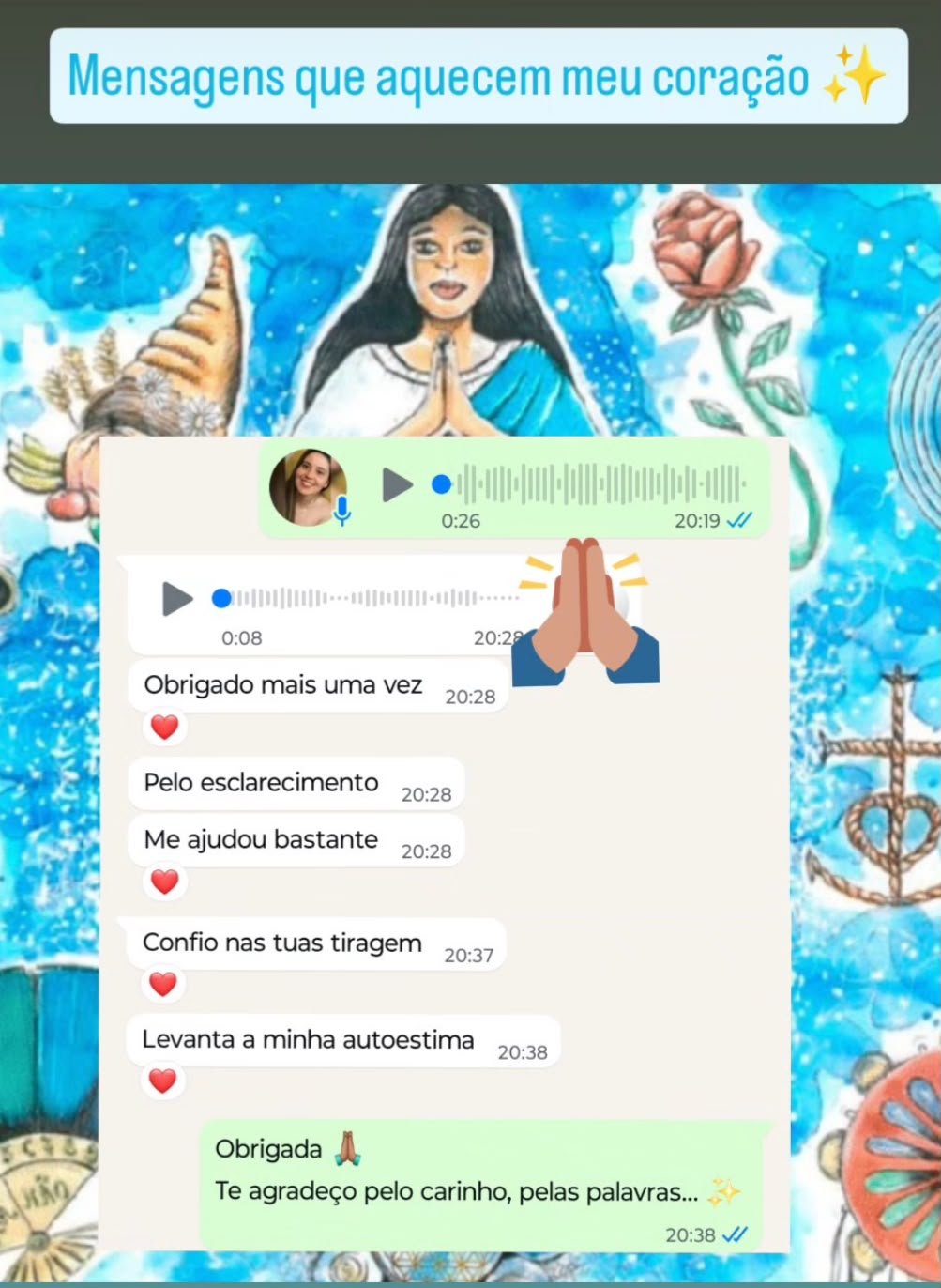 Imagem de depoimento enviada para compartilhar a experiência de atendimento